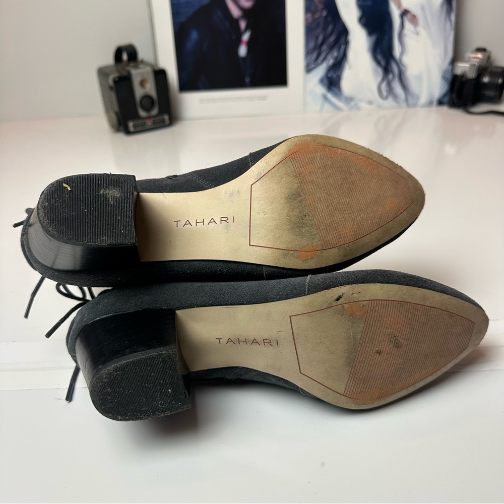 Tahari Gray Suede Ankle Boots | Block Heel · Neutral Capsule / Office Chic - Picture 9 of 11